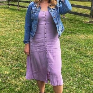 Midi dress with buttons down front